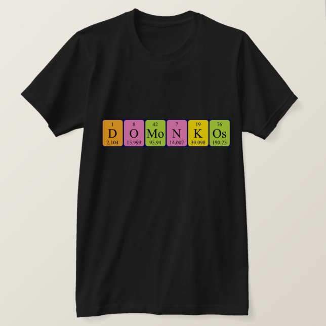 Domonkos periodic table name shirt (Design Front)
