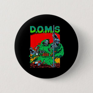 Doms Funny Muscle Gym Weightlifting Bodybuilding F 6 Cm Round Badge