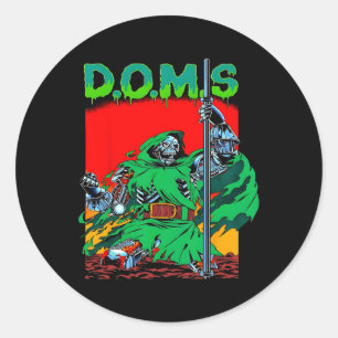 Doms Funny Muscle Gym Weightlifting Bodybuilding F Classic Round Sticker