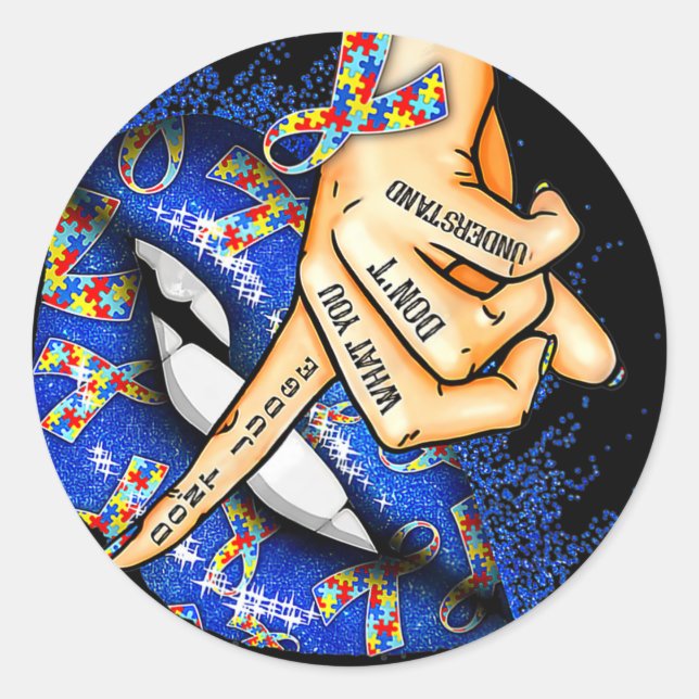 Don&#39;t Judge What You Don&#39;t Understand Auti Classic Round Sticker (Front)