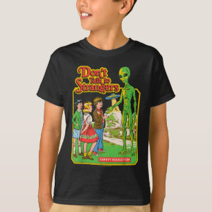 Don't Talk To Strangers Alien Ufo Retro Funny  T-Shirt