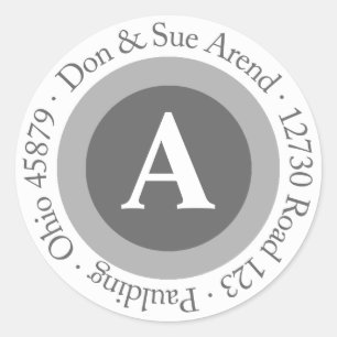 Don And Sue Arend Return Address Classic Round Sticker