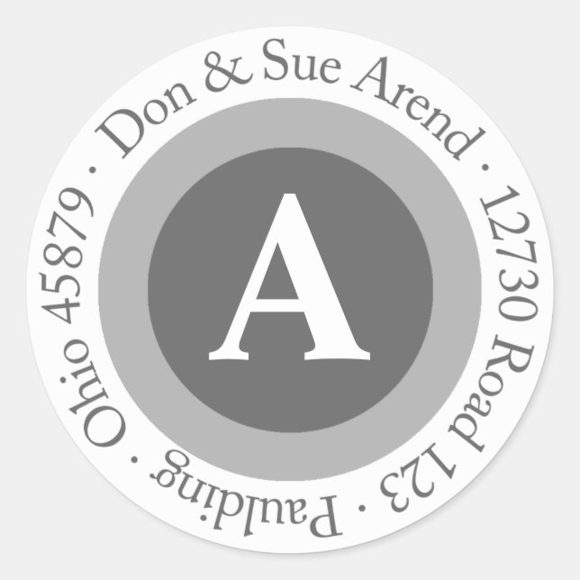 Don And Sue Arend Return Address Classic Round Sticker (Front)