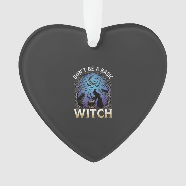 Don Be Basic Witch Halloween Cauldron Black Cats Ornament (Front)
