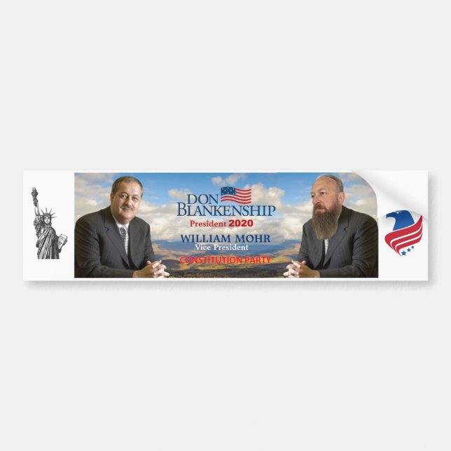 Don Blankenship/William Mohr 2020 Bumper Sticker (Front)