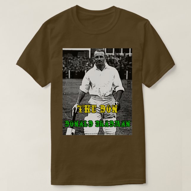 Don Bradman Cricket 2 T-Shirt (Design Front)