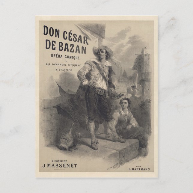 Don César de Bazan première poster (1872) Postcard (Front)