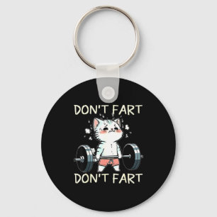 Don' Fart Gym Cat Weight Key Ring
