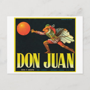 Don Juan Vintage Crate Label Postcard