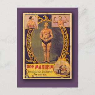 Don Manuelo, Tattooed Man on Cards, Postcards