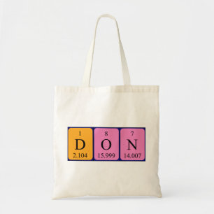 Don periodic table name tote bag