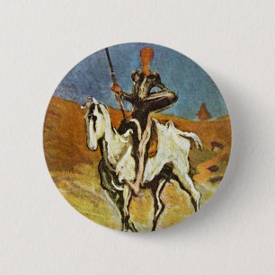 Don Quixote And Sancho Panza By Daumier Honoré (B 6 Cm Round Badge