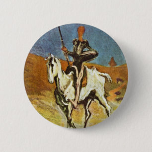 Don Quixote And Sancho Panza By Daumier Honoré (Be 6 Cm Round Badge