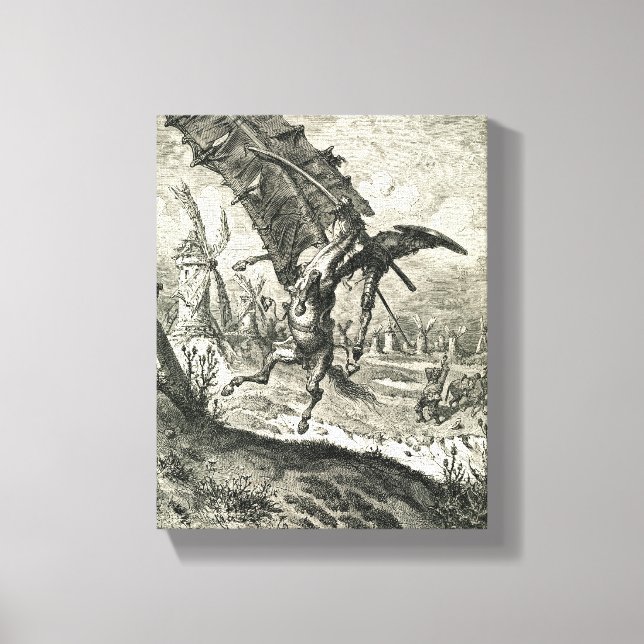 Don Quixote and the Windmills Canvas Print (Front)
