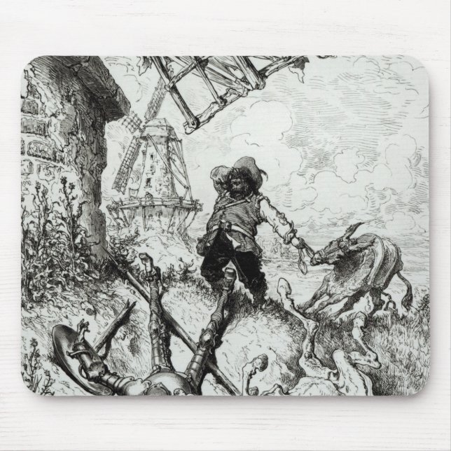 Don Quixote and the Windmills Mouse Pad (Front)