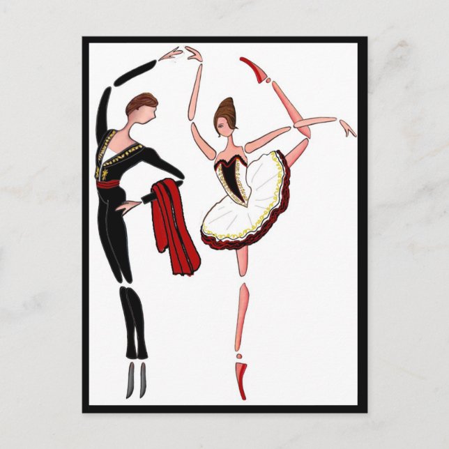 DON QUIXOTE BALLET POSTCARD, BALLET DANCERS COUPLE POSTCARD (Front)
