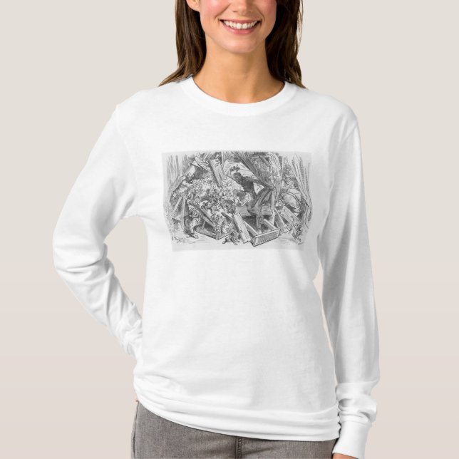 Don Quixote fighting the puppets T-Shirt (Front)