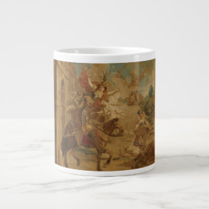 Don Quixote Guided by Folly, 18th century tapestry Large Coffee Mug
