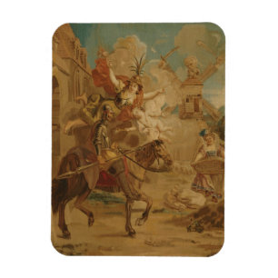 Don Quixote Guided by Folly, 18th century tapestry Magnet