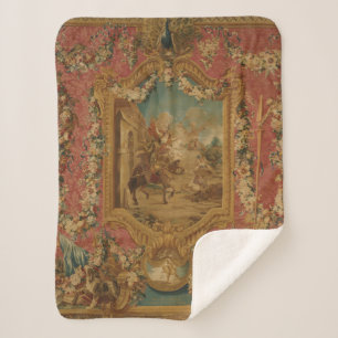 Don Quixote Guided by Folly, 18th century tapestry Sherpa Blanket