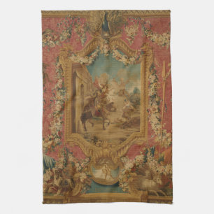 Don Quixote Guided by Folly, 18th century tapestry Tea Towel