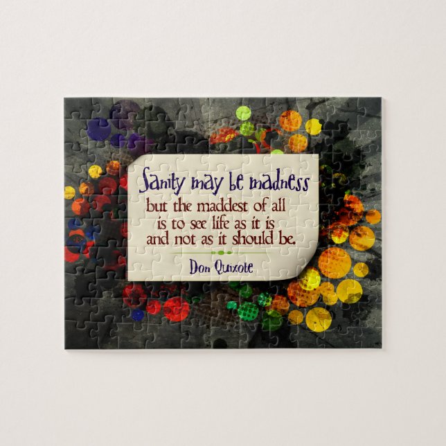Don Quixote Inspirational Quote "Madness" Jigsaw Puzzle (Horizontal)