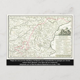 Don Quixote route Map - Cervantes Postcard