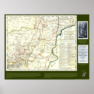 Don Quixote Route Map - Cervantes Poster