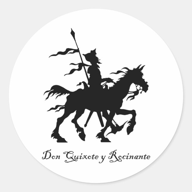 Don Quixote y Rocinante Classic Round Sticker (Front)