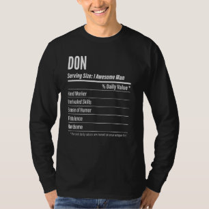 Don Serving Size Nutrition Label Calories T-Shirt