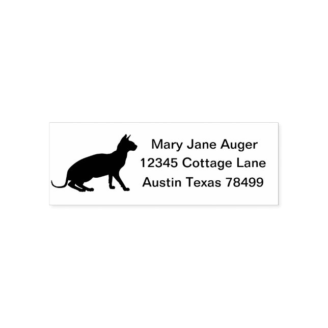 Don Sphynx Cat Personalised Self Address Self-inking Stamp (Design)