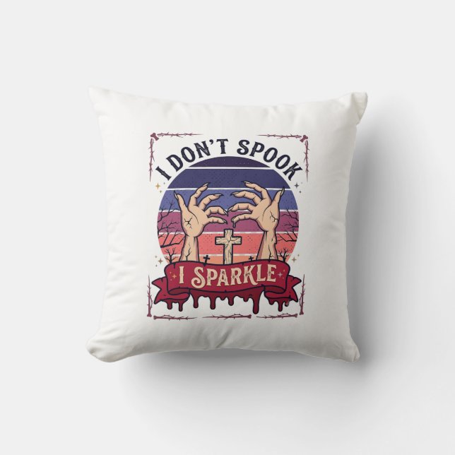 Don Spook Sparkle Zombie Hands Halloween Blood_1 Cushion (Front)