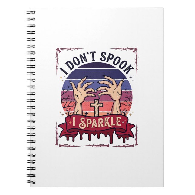 Don Spook Sparkle Zombie Hands Halloween Blood_1 Notebook (Front)