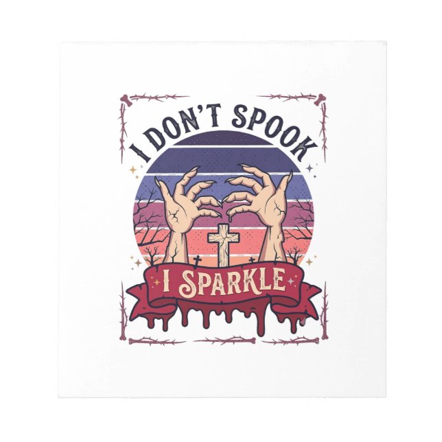 Don Spook Sparkle Zombie Hands Halloween Blood_1 Notepad (Front)