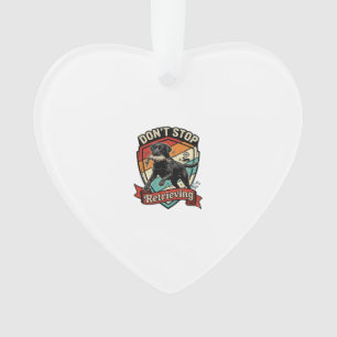 Don Stop Retrieving Black Labrador Dog Duck Retro  Ornament