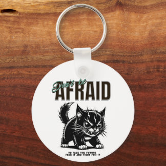 Don’t Be Afraid | Fierce Kitten | Bold Mindset Key Ring