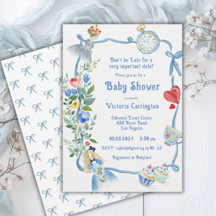 Don’t Be Late Alice in Wonderland Baby Shower Invitation