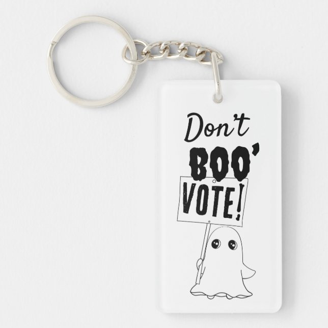 Don’t Boo, Vote! Spooky Cute Voting Rights Key Ring (Front)