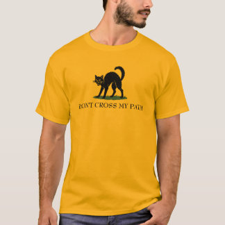Don’t Cross My Path Cat Gadsden Flag Parody T-Shirt