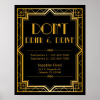 Don’t Drink & Drive Wedding Sign | Gatsby Art Deco
