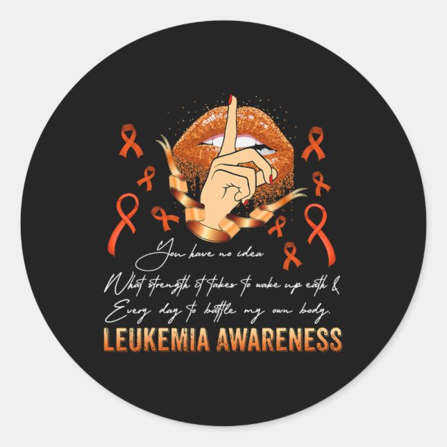 Don’t Judge Me Leukaemia Awareness Warrior Orange  Classic Round Sticker (Front)