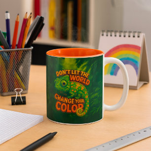 Don’t Let the World Change Your Colour – Chameleon Two-Tone Coffee Mug