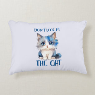 Don’t Look at the Cat – Adorable Bluish Kitten Decorative Cushion