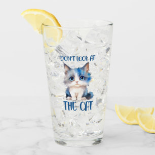 Don’t Look at the Cat – Adorable Bluish Kitten Glass