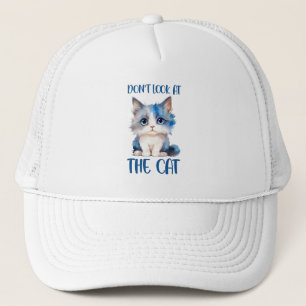 Don’t Look at the Cat – Adorable Bluish Kitten Trucker Hat