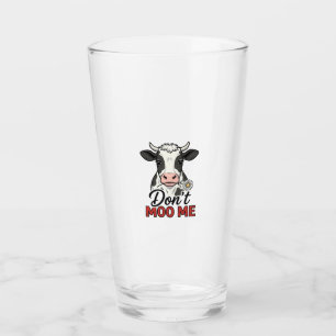 Don’t Moo Me Funny Cow Vintage Engraving Glass