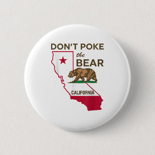 Don’t Poke The Bear California Republic  6 Cm Round Badge