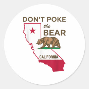 Don’t Poke The Bear California Republic  Classic Round Sticker