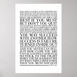 Don’t Quit by John Greenleaf Whittier Poster