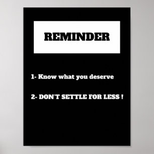 DON’T SETTLE FOR LESS  Motivation quote Poster 